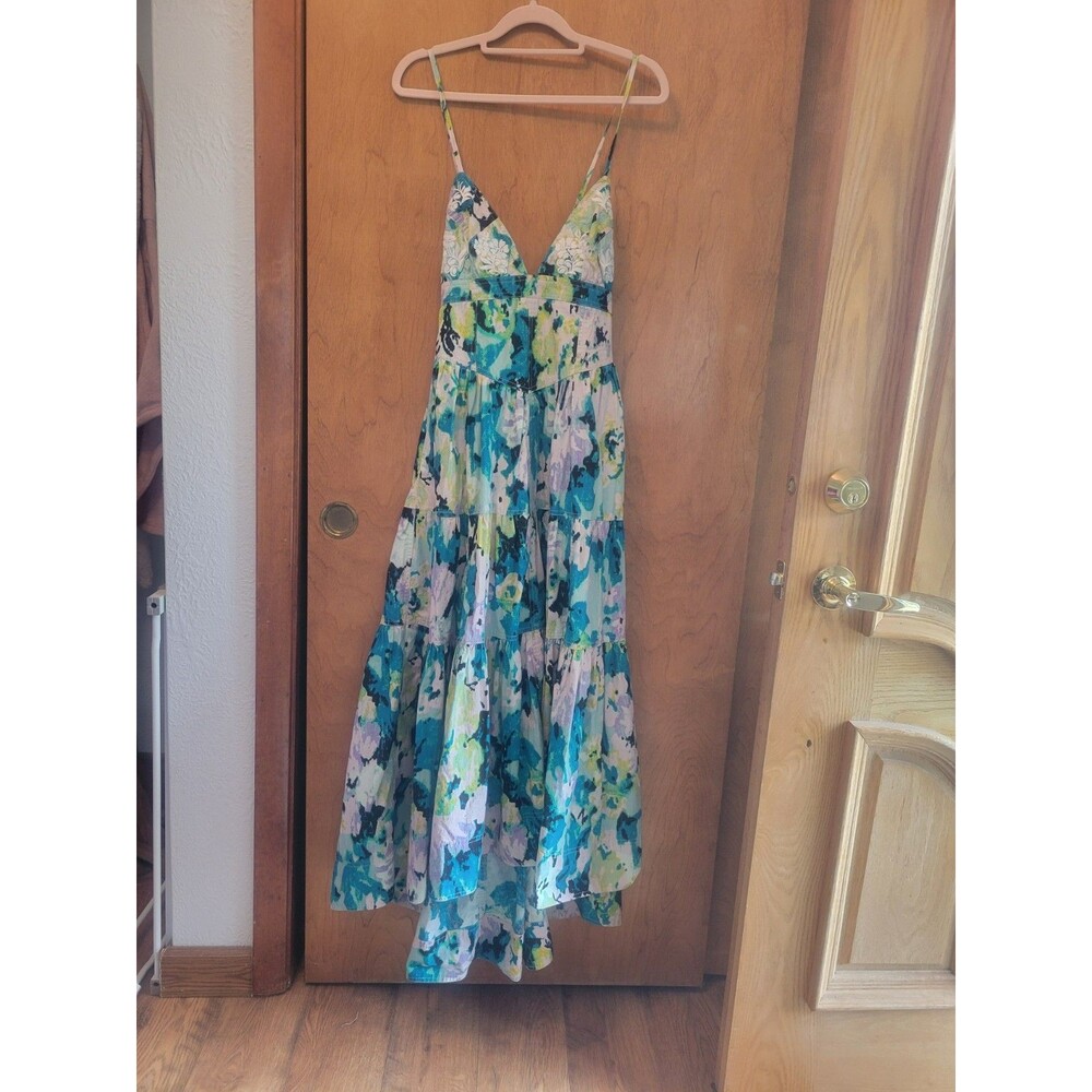Free People Long Love Triangle Midi Dress Boho Hippy Festival Embroidered EUC S - Picture 5 of 14